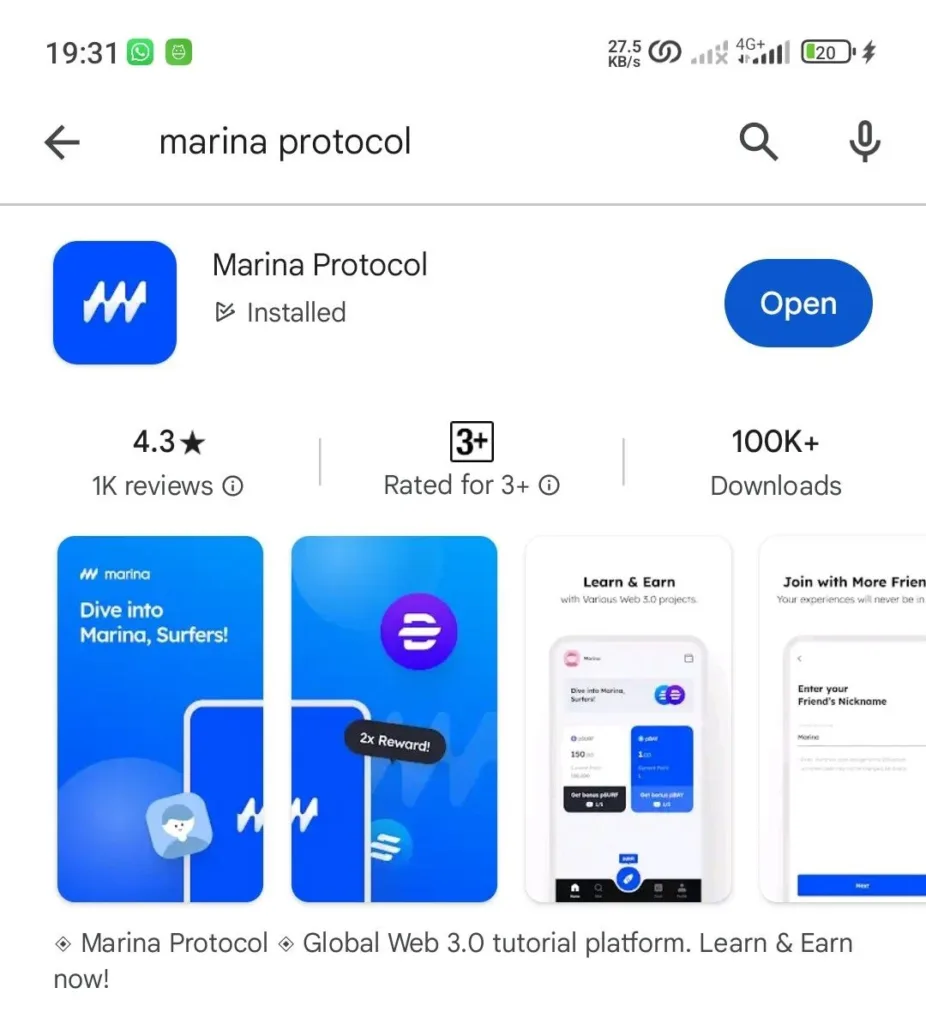 MARINA PROTOCOL: how to start mining pSurf for free